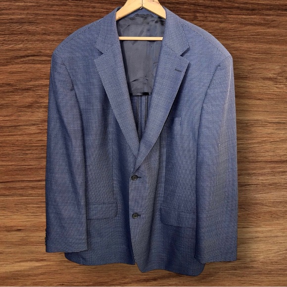 Hugo Boss | Men’s Navy Blue Virgin Wool Jaye Elbow Patch Sport Coat Blazer ~ 54R - Picture 2 of 13